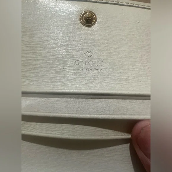 Gucci GG Marmont Sherry Leather Quilted BifoldWallet White